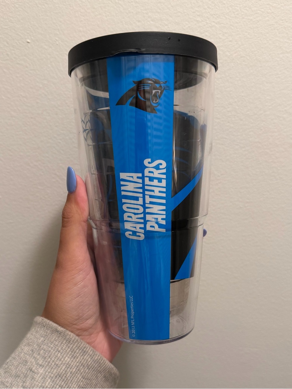 Large Tervis Carolina Panthers Travel Tumbler with Black Lid